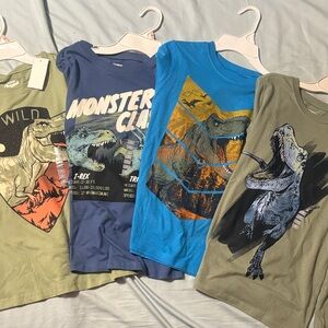 Dinosaur Graphic dinosaur Kids T-Shirt Set - Blue, Green, Gray.